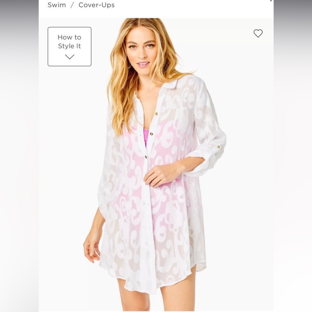 Lilly Pulitzer Natalie coverup white nwt small. Still in store for $118